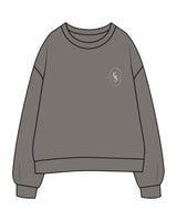 The Mens Crewneck - Washed Gray - Christian Singles Hub - Left Chest - Printed - White