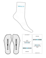 The 3/4 Crew Sock - White - Megafit House - Top Text - Blue - Circular Shape Grip - Transparent