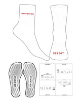 The 3/4 Crew Sock - White - Studio 205 - Ankle & Toe - Red - Hexagon Grip - Red