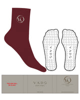 The 3/4 Crew Sock - Mahogany - Vado P.S - Top Icon - Embroidered - Yellow Gray - Circle Grip - Transparent