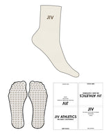 The 3/4 Crew Sock - Off White - JIV - Top - "JIV" - Embroidered - Walnut - Icon Shape Grip - Translucent
