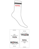 The Crew Sock - White - Royal Training Club - 2 Strips - Top Red Logo - Full Color
