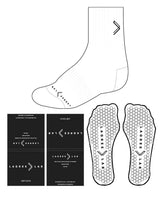 The 3/4 Crew Sock - White - Lagree Lab - Bottom & Back - Black