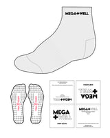 The 1/2 Crew Sock - Heather - Mega Well - Top & Pink Plus Grip - Black