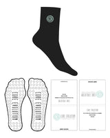 The 3/4 Crew Sock - Black - Core Evolution - Top " Icon " & Circle Shape Grip - Teal