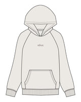 The Mens Hoodie - Bone - Ethos Socks - Center Chest - Tone on Tone
