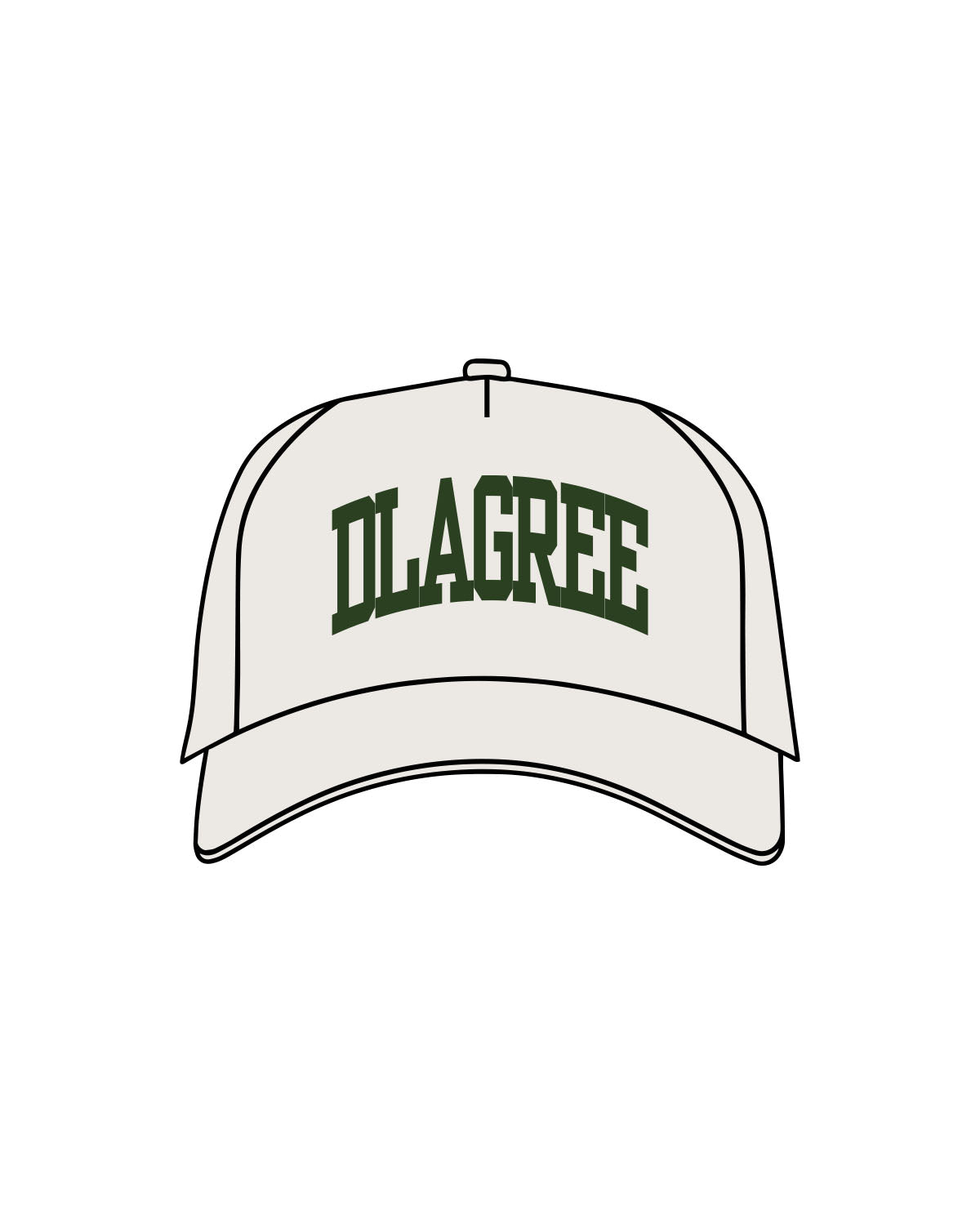 The Canvas Cap - Bone - D Lagree - Center Crown Arc - Embroidered - Green #2b4022