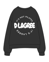 The Womens Crewneck - Washed Black - D Lagree - Left Chest & Back Round - Printed - Puff - White
