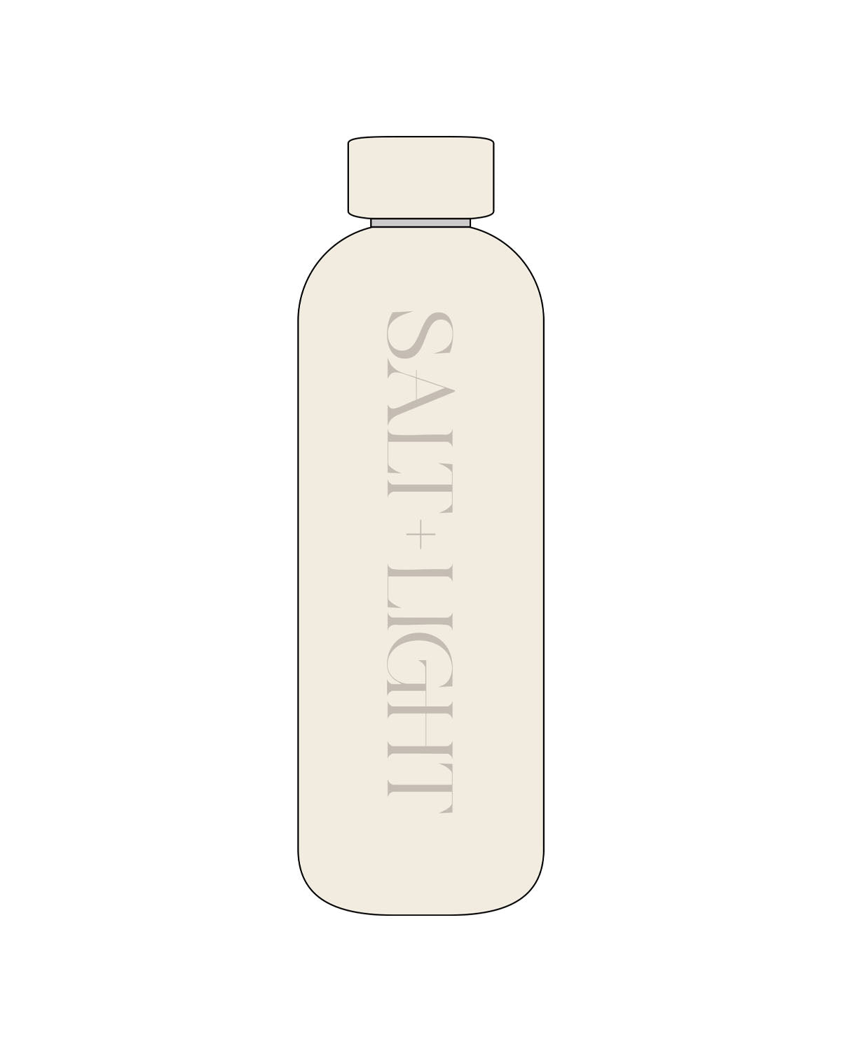 The Water Bottle - Off White - Salt + Light Hair Co- Center Vertical - Tone on Tone