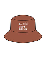 The Bucket Hat - Cinnamon - Real Good Pilates - Center Crown - Embroidered - White