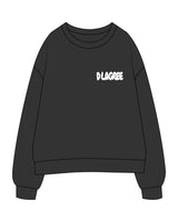 The Womens Crewneck - Washed Black - D Lagree - Left Chest & Back Round - Printed - Puff - White