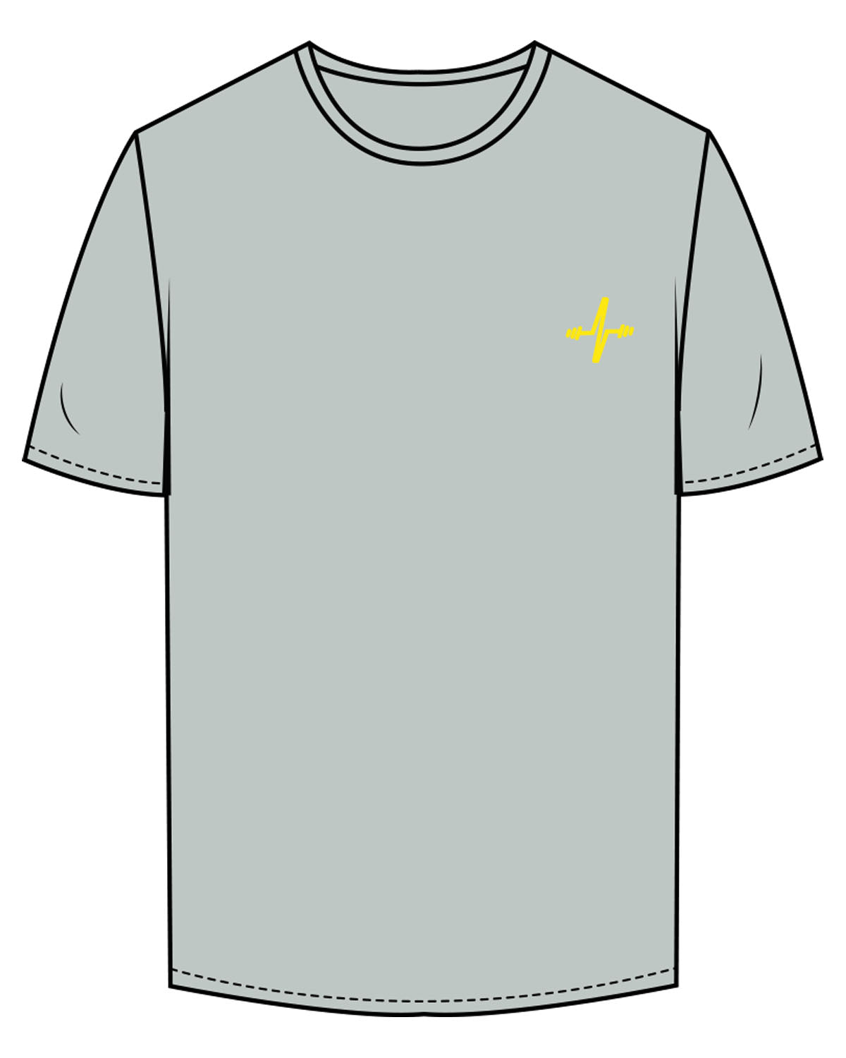 The Mens Tee - Smoke - Sweat Circuit - Left Chest - Back Cente Vertical - Printed - Full Color