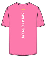 The Mens Tee - Hot Pink - Sweat Circuit - Left Chest - Back Center Vertical - Printed - Full Color