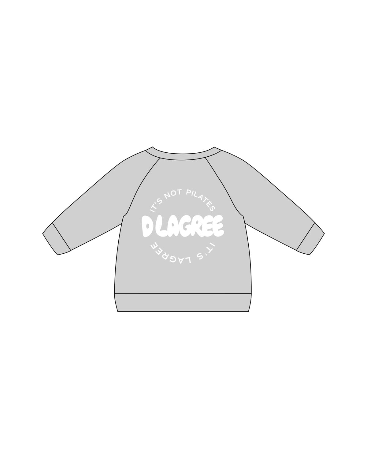 The Kids Crewneck - Heather - D Lagree - Left Chest & Back Round - Printed - Puff - White