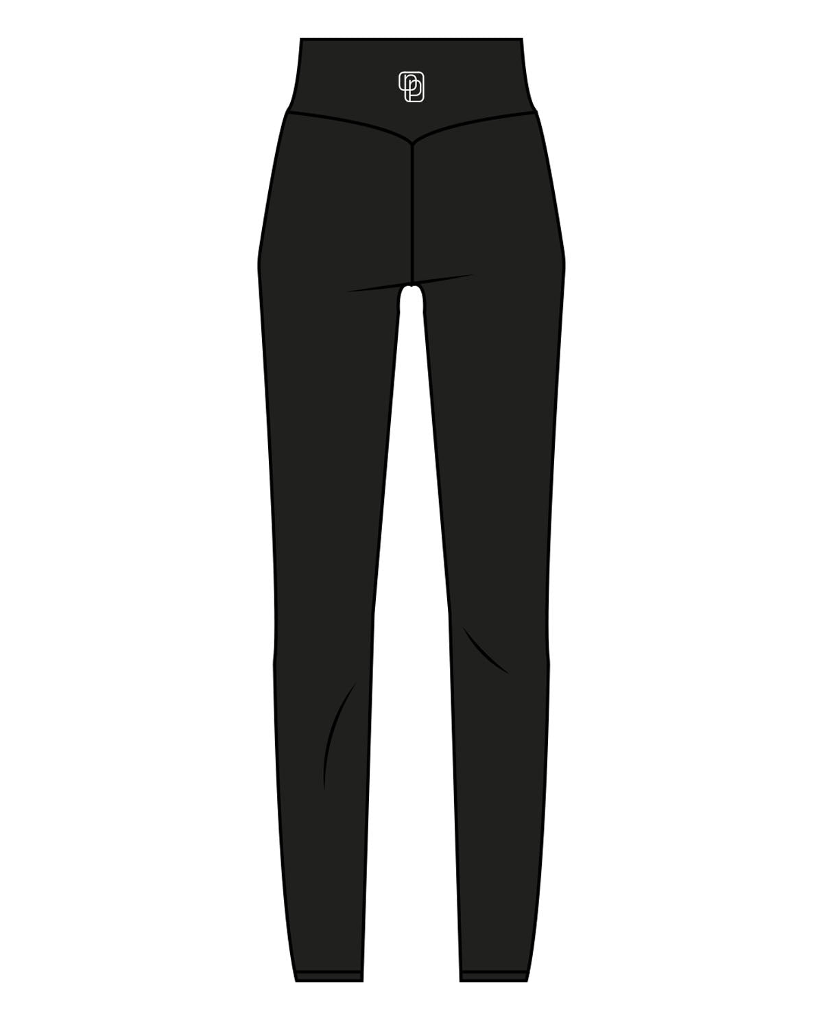 The Basic Legging - Black - Pilates Powerhouse - Center Back - Printed - White