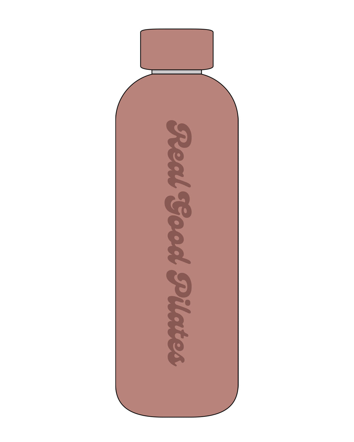 The Water Bottle - Clay - Real Good Pilates - Center Body Vertical - Printed - Tone on Tone
