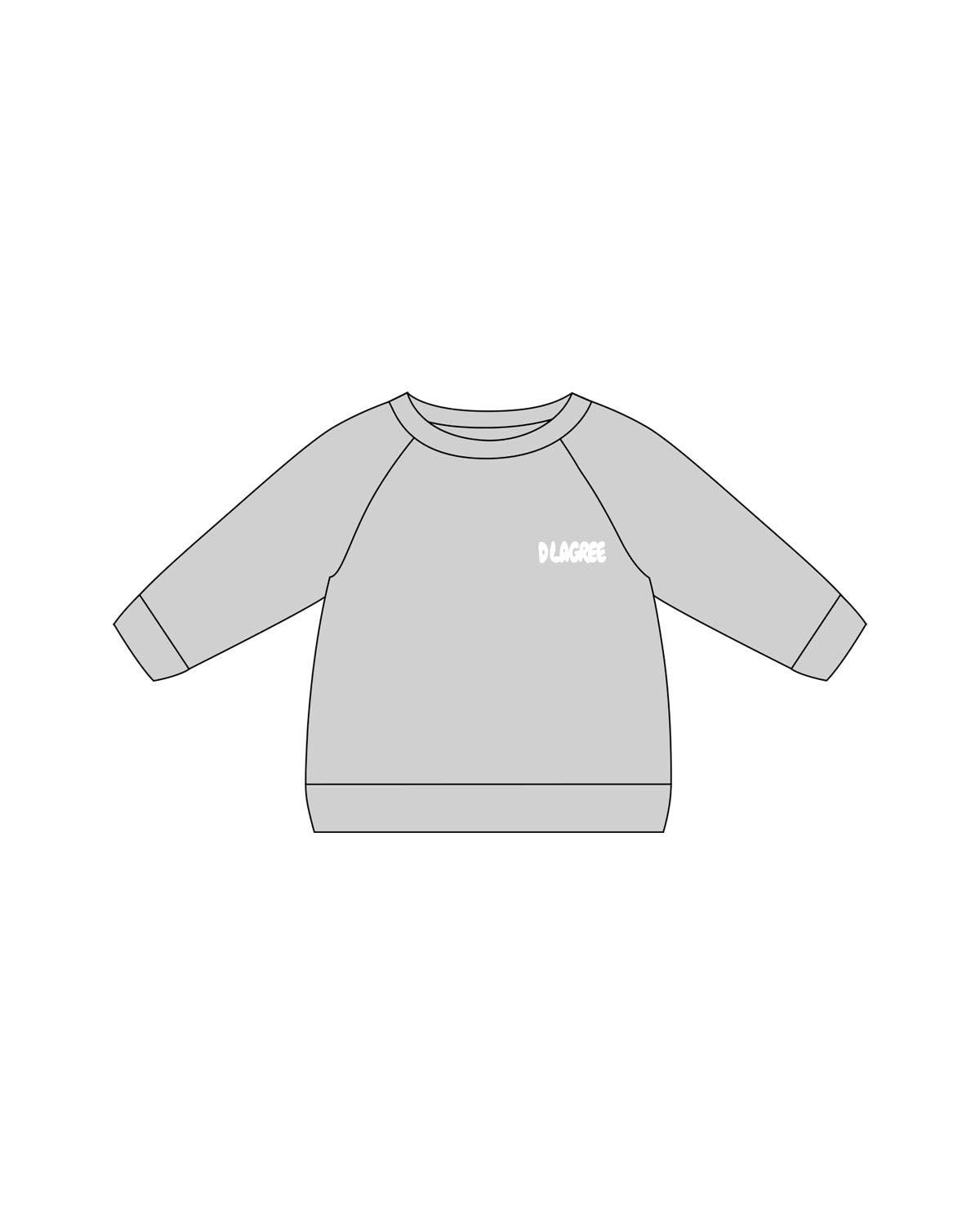 The Kids Crewneck - Heather - D Lagree - Left Chest & Back Round - Printed - Puff - White