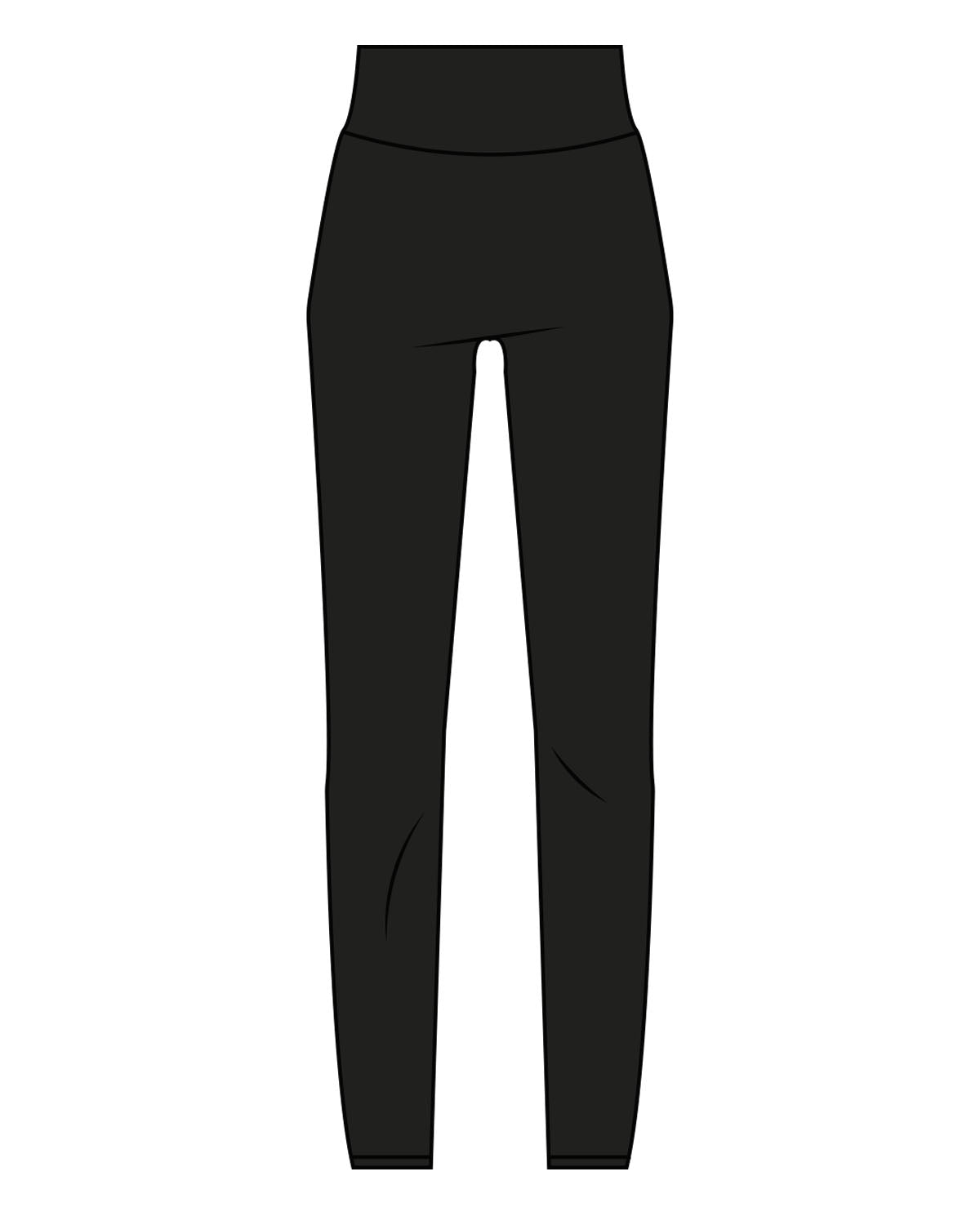 The Basic Legging - Black - Pilates Powerhouse - Center Back - Printed - White
