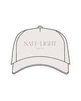 The Canvas Cap - Bone - Salt + Light Hair Co - Center Chest Stacked -  ‘SALT + LIGHT’ - #1683 Puff Embroidered -  'Hair Co.’ - #1683 Flat Embroidered