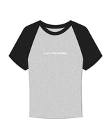 The Micro Rib Baby Tee - Heather / Black - LVL - Center Chest - Printed - White