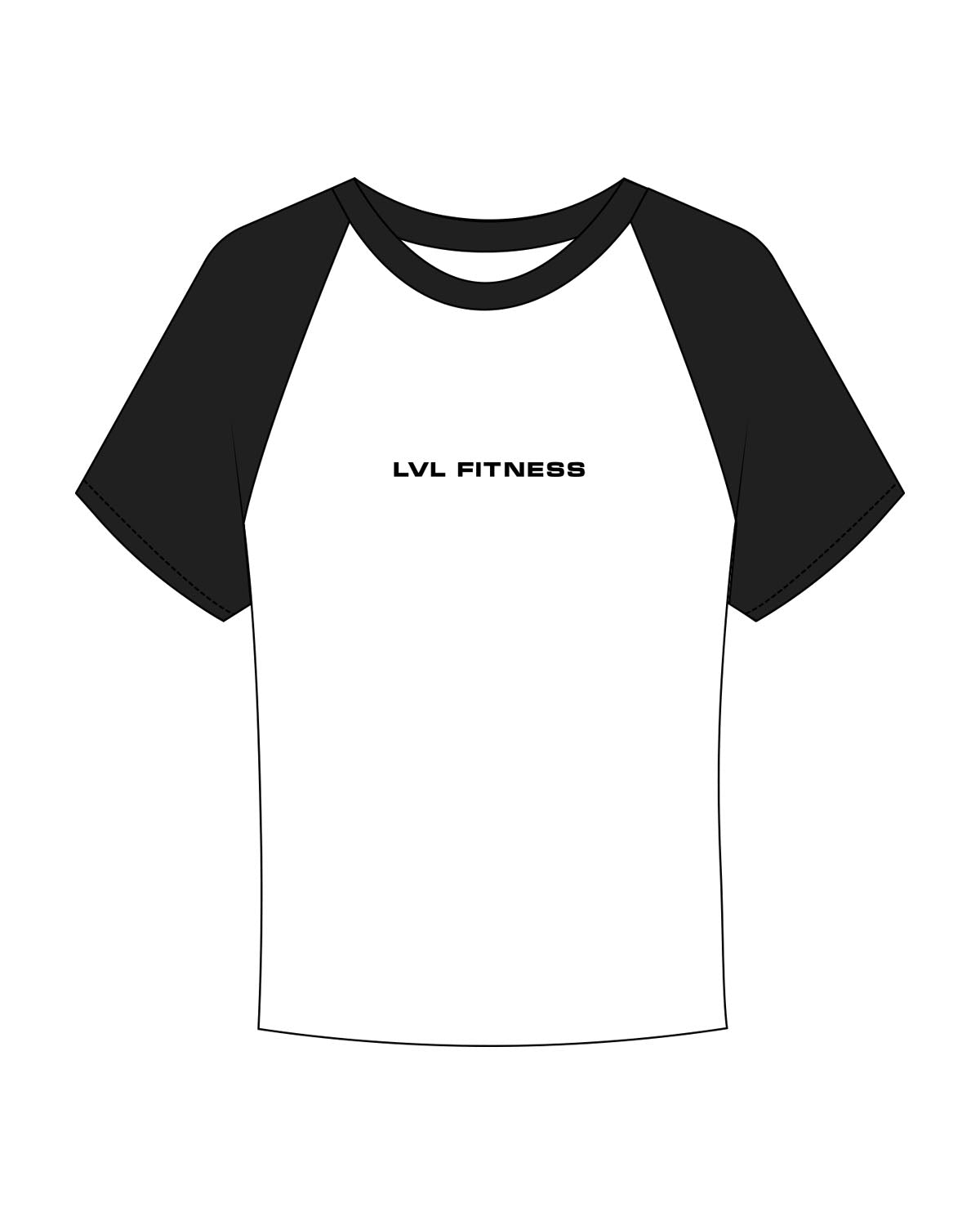 The Micro Rib Baby Tee - White / Black - LVL - Center Chest - Printed - Black