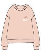 The Midweight Unisex Crewneck - Washed Rose - Real Good Pilates - Left Chest RGP - Printed - Full Color