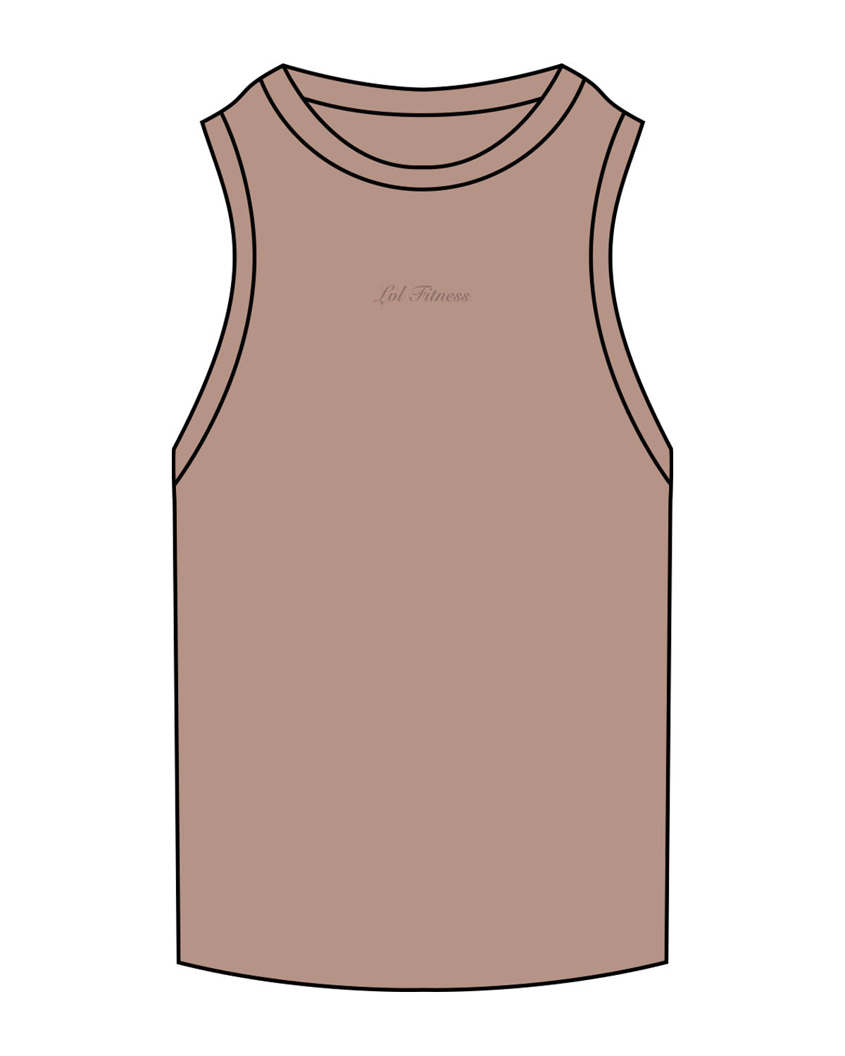The Ribbed Full Length Tank - Clay - LVL - Center Chest - Embroidered - Tone on Tone