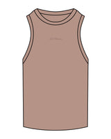 The Ribbed Full Length Tank - Clay - LVL - Center Chest - Embroidered - Tone on Tone