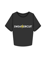 The Crop Tee - Washed Black - Sweat Circuit - Center Chest - Printed - Full Colo