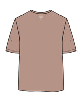 The Womens Oversized Tee - Clay - Real Good Pilates - Left Chest Stacked & Back Neckline - Printed - Full Color