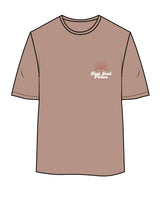 The Womens Oversized Tee - Clay - Real Good Pilates - Left Chest Stacked & Back Neckline - Printed - Full Color