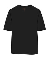 The Womens Oversized Tee - Black - Real Good Pilates - Left Chest Stacked & Back Neckline - Printed - Full Color