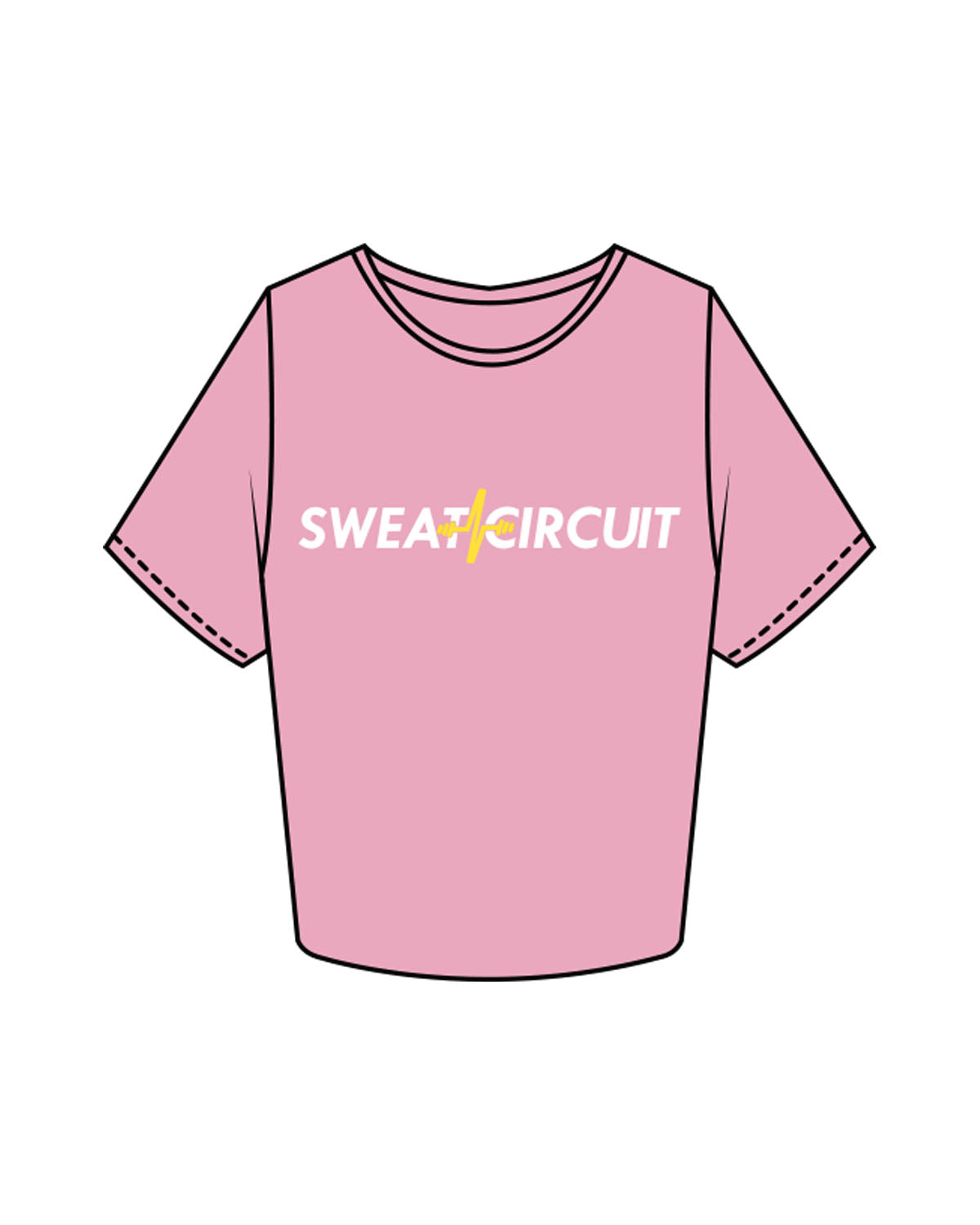 The Crop Tee - Bubblegum - Sweat Circuit - Center Chest - Printed - Fuill Color
