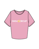 The Crop Tee - Bubblegum - Sweat Circuit - Center Chest - Printed - Fuill Color