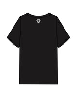 The Mens Heavyweight Tee - Black - LVL - Center Chest Arc Stacked & Back Neckline - Printed - White