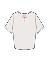 The Crop Tee - Bone - Real Good Pilates - Center Chest Stacked & Center Back Neckline - Printed - Terracotta