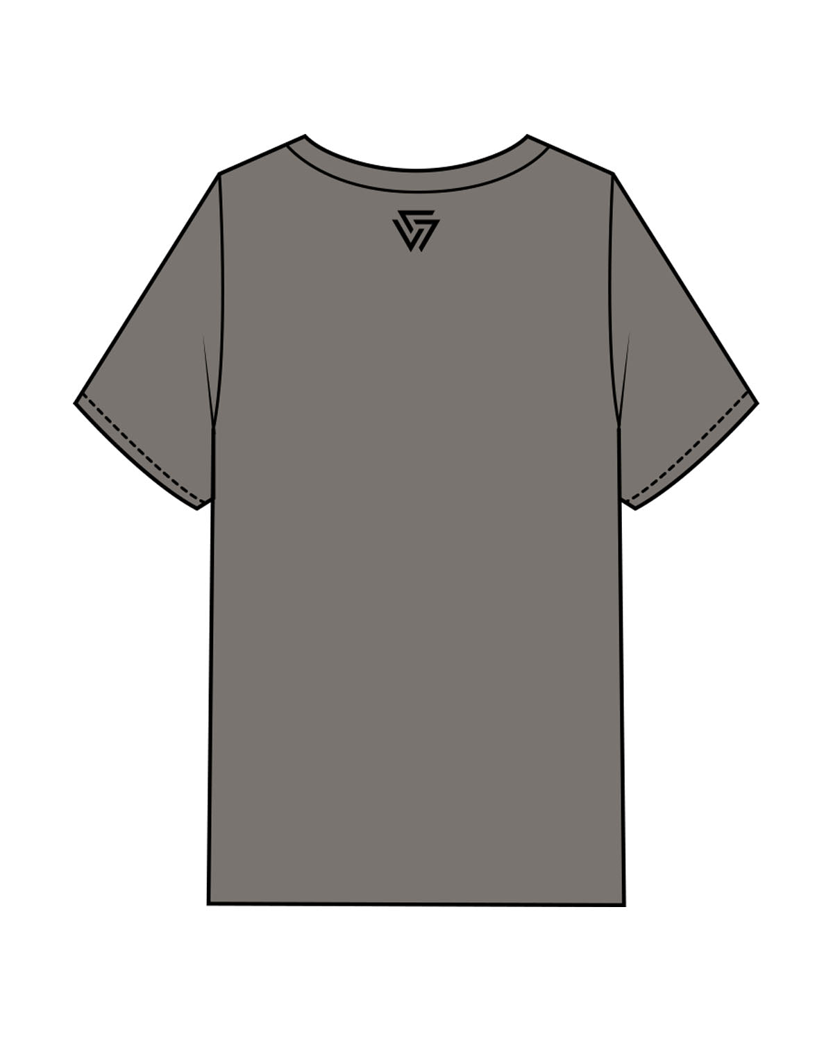 The Mens Heavyweight Tee - Washed Gray - LVL - Center Chest Arc Stacked & Back Neckline - Printed - Black