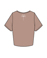The Crop Tee - Clay - Real Good Pilates - Center Chest Stacked & Center Back Neckline - Printed - White