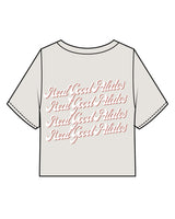 The Heavyweight Crop Tee - Washed Bone - Real Good Pilates - Left Chest Stacked & Center Back Stacked - Printed - Color