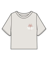 The Heavyweight Crop Tee - Washed Bone - Real Good Pilates - Left Chest Stacked & Center Back Stacked - Printed - Color