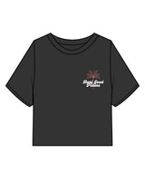 The Heavyweight Crop Tee - Washed Black - Real Good Pilates - Left Chest Stacked & Center Back Stack - Printed - Full Color