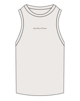 The Ribbed Full Length Tank - Bone - Real Good Pilates - Center Chest - Embroidered - Tone on Tone