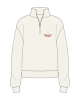 The Womens 1/4 Zip - Off White - Real Good Pilates - Left Chest Stacked - Printed - Full Color