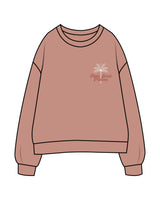 The Womens Crewneck - Clay - Real Good Pilates - Left Chest Stacked & Center Back Stacked - Printed - Full Color