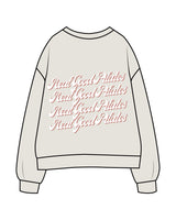The Womens Crewneck - Washed Bone - Real Good Pilates - Left Chest Stacked & Center Back Stacked - Printed - Full Color