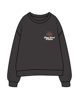 The Womens Crewneck - Washed Black - Real Good Pilates - Left Chest Stacked & Center Back Stacked - Printed - Full Color