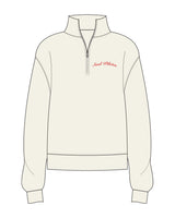The Womens 1/4 Zip - Off White - Soul Pilates and Care - Left Chest - Embroidered - Red