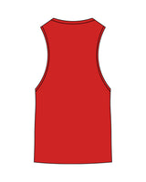 The Scoop Muscle Tank - Red - Fit 4 Mom North County Inland - Center Chest Stacked - Printed - White