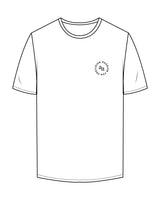 The Mens Midweight Tee - White - AA Associates - Left Chest - Round - Printed - Black