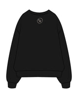 The Womens Crewneck - Black - BHF-Grotto - Center Chest - Back Neckline - Printed - Cream